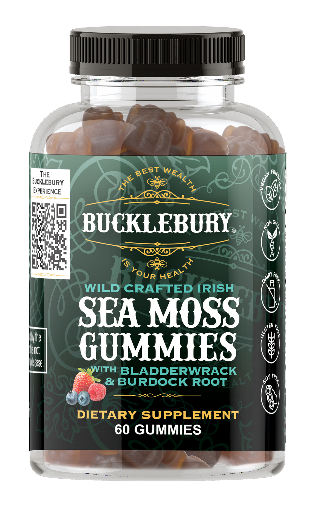 Bucklebury Wildcrafted Irish Sea Moss Gummies 60 Count